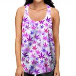 Pink Cannabis Leaf Tank Top - Weed Recommend